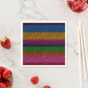 Colourful Leopard Animal Print Design Napkin