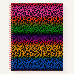 Colourful Leopard Animal Print Design Notebook