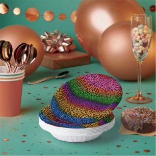 Colourful Leopard Animal Print Design Paper Plate