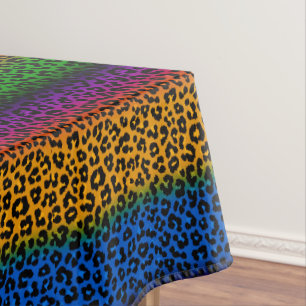 Colourful Leopard Animal Print Design Tablecloth