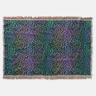 Colourful Leopard Animal Print Throw Blanket