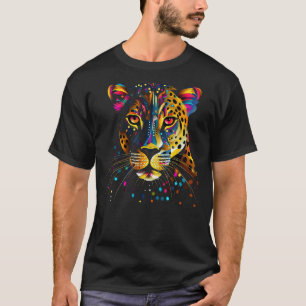 Colourful Leopard Face Jaguar Animal Big Cats Pant T-Shirt