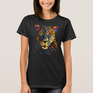 Colourful Leopard Face Jaguar Animal Big Cats Pant T-Shirt