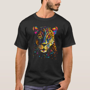 Colourful Leopard Face Jaguar Animal Big Cats Pant T-Shirt