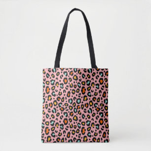 Colourful Leopard: Fashion Vintage Pattern Tote Bag