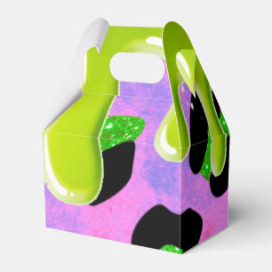 Colourful Leopard Green Slime 00th Birthday Party Favour Box