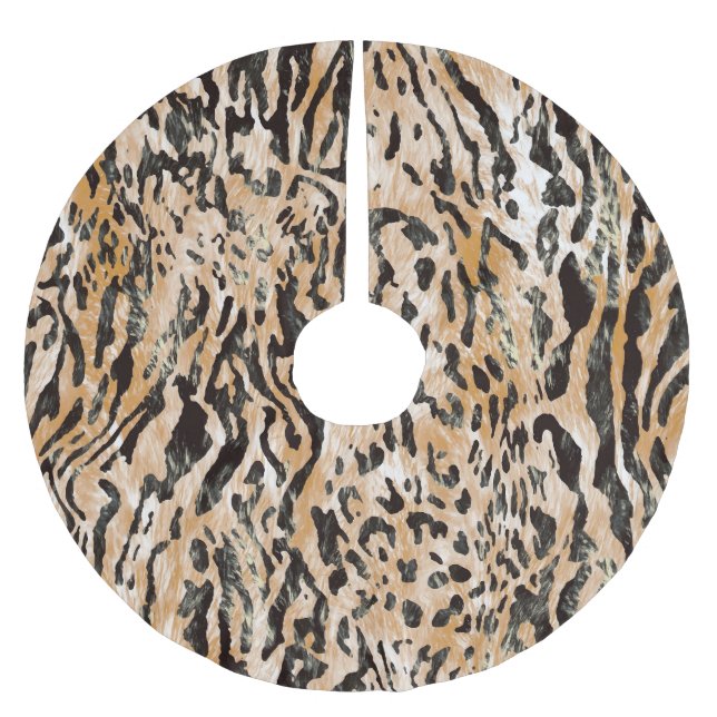 Colourful Leopard Metre Textile Pattern Brushed Polyester Tree Skirt (Front)