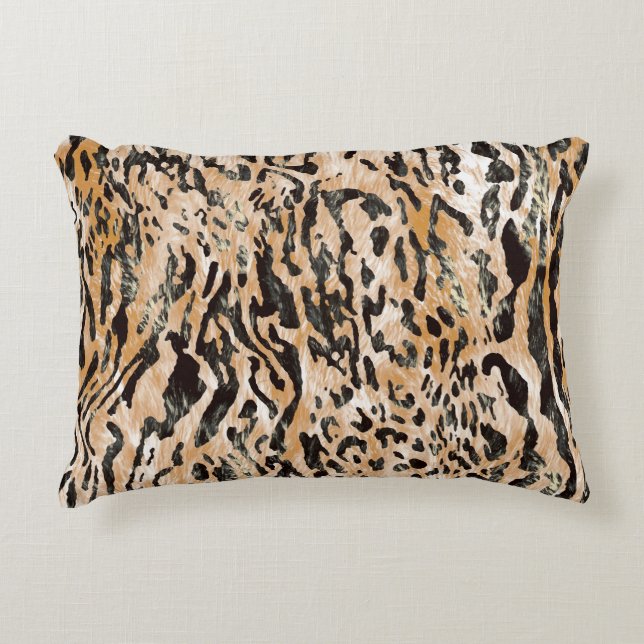 Colourful Leopard Metre Textile Pattern Decorative Cushion (Front)