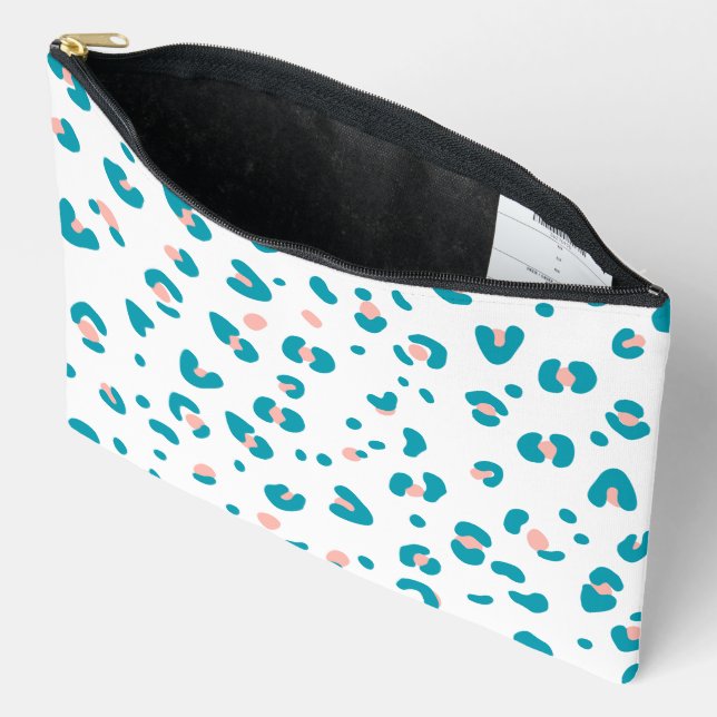 Colourful Leopard Pattern Accessory Pouch (Open)