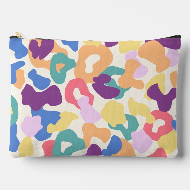 Colourful Leopard Pattern Accessory Pouch (Front)