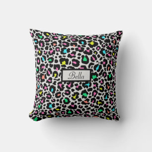 Colourful Leopard Pattern Cushion