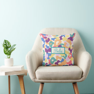 Colourful Leopard Pattern Cushion