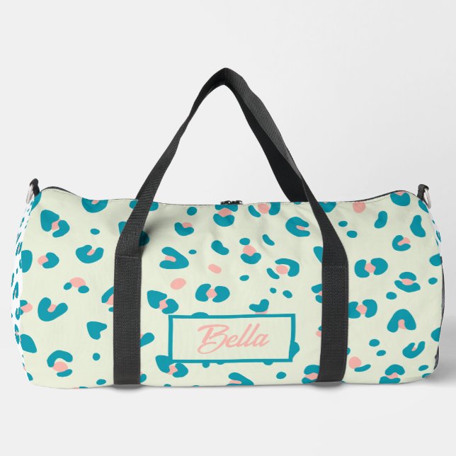 Colourful Leopard Pattern Duffle Bag (Front)