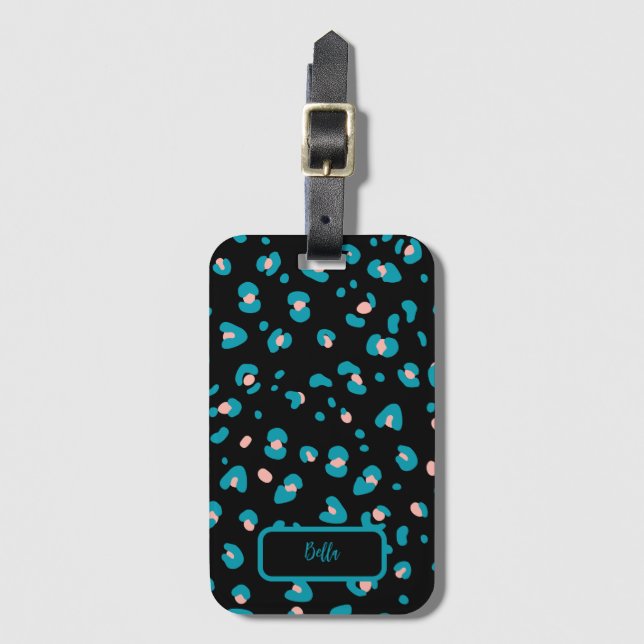 Colourful Leopard Pattern Luggage Tag (Front Vertical)