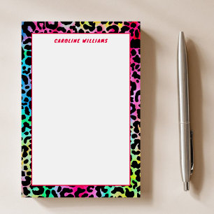 Colourful Leopard Pattern Print Neon Rainbow Girly Post-it Notes