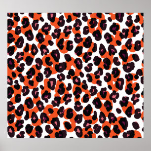 Colourful Leopard Pattern: Seamless Design. Poster
