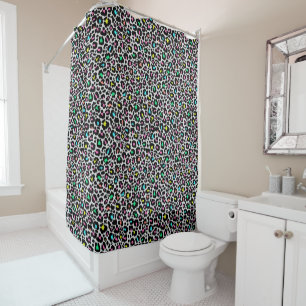 Colourful Leopard Pattern Shower Curtain