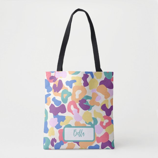 Colourful Leopard Pattern Tote Bag (Front)