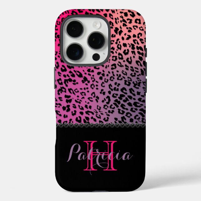 Colourful Leopard Print & Black Diamonds Case-Mate iPhone Case (Back)