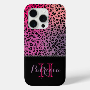 Colourful Leopard Print & Black Diamonds iPhone 15 Pro Case