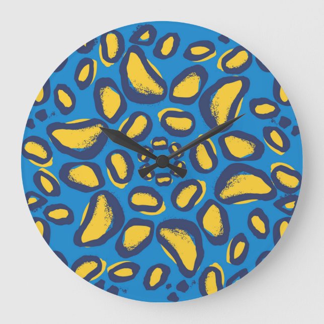 Colourful leopard print, seamless texture. large clock (Front)