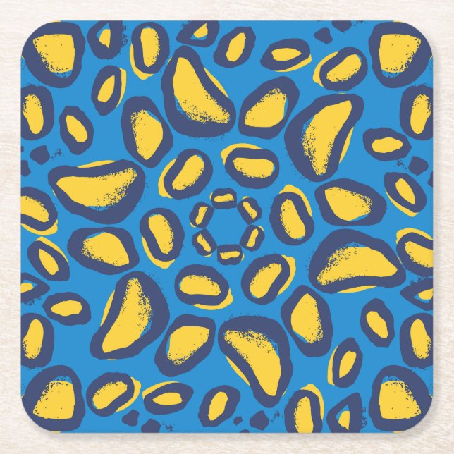 Colourful leopard print, seamless texture. square paper coaster (Front)