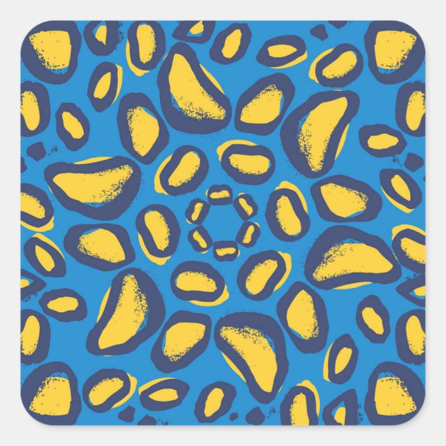 Colourful leopard print, seamless texture. square sticker (Front)
