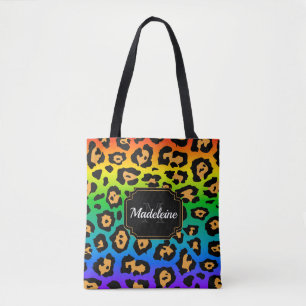 Colourful Leopard Print Tote Bag