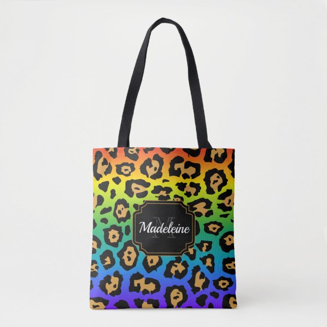 Colourful Leopard Print Tote Bag (Front)
