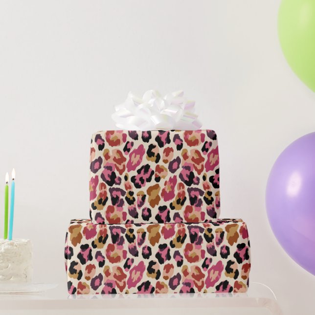 Colourful Leopard Print Wrapping Paper (Party Gifts)