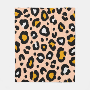 Colourful leopard seamless pattern. Fashion stylis Fleece Blanket