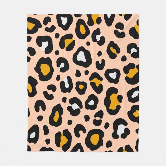 Colourful leopard seamless pattern. Fashion stylis Fleece Blanket (Front)