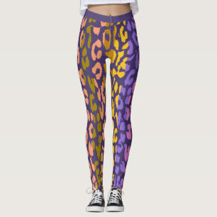 Colourful Leopard Skin Pattern #10 Leggings