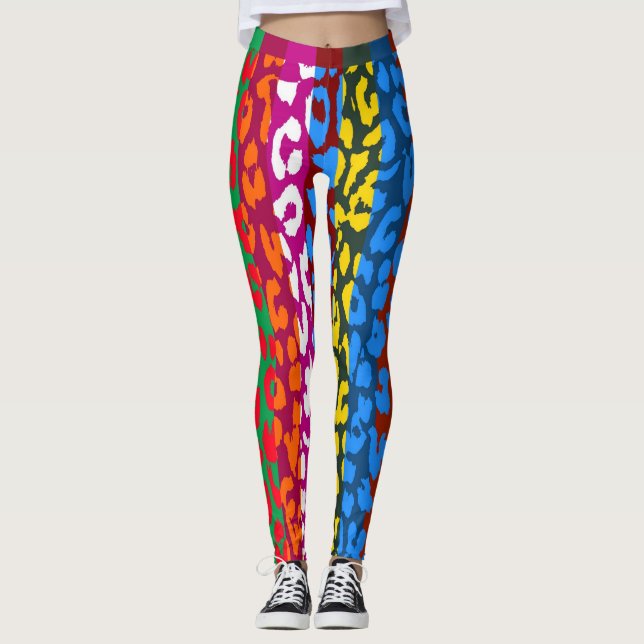 Colourful Leopard Skin Pattern #12 Leggings (Front)