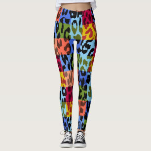 Colourful Leopard Skin Pattern #19 Leggings