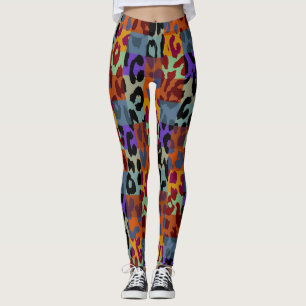 Colourful Leopard Skin Pattern #22 Leggings