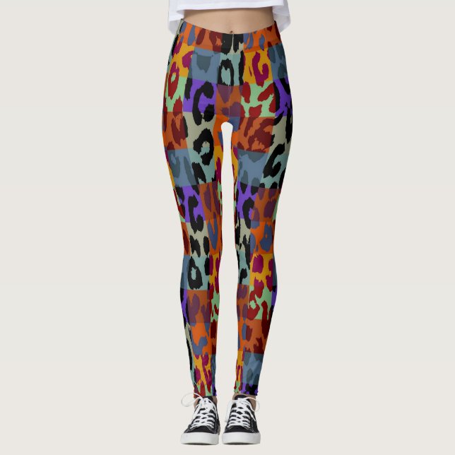 Colourful Leopard Skin Pattern #22 Leggings (Front)