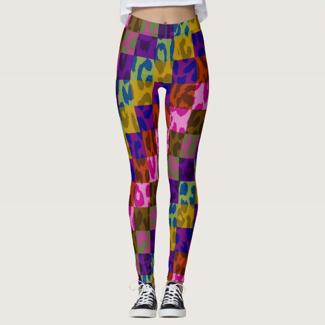 Colourful Leopard Skin Pattern #24 Leggings (Front)