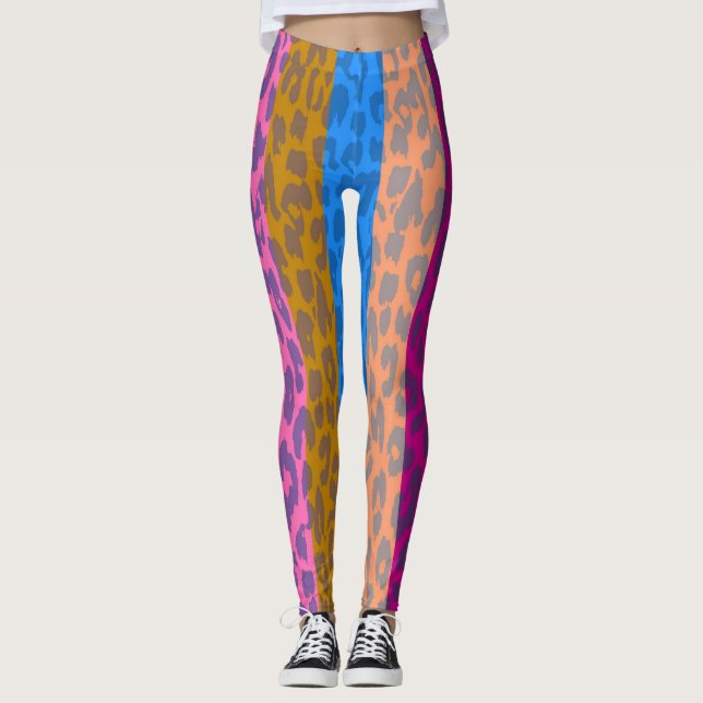 Colourful Leopard Skin Pattern #30 Leggings (Front)