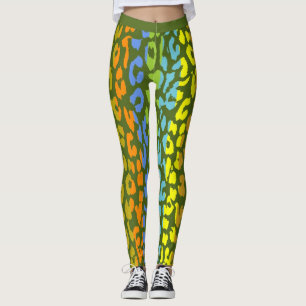 Colourful Leopard Skin Pattern #4 Leggings