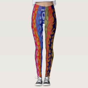 Colourful Leopard Skin Pattern #7 Leggings