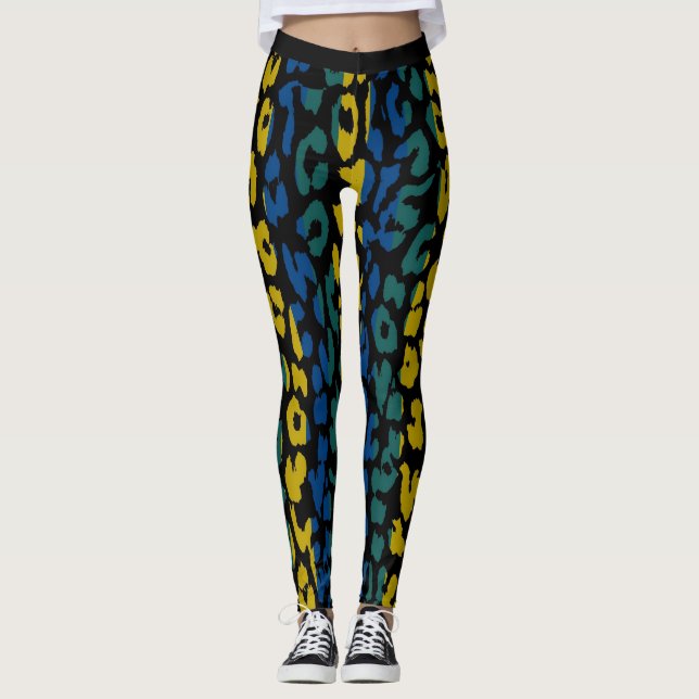 Colourful Leopard Skin Pattern #9 Leggings (Front)
