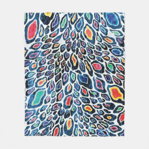 Colourful Leopard: Vibrant Texture Print Fleece Blanket