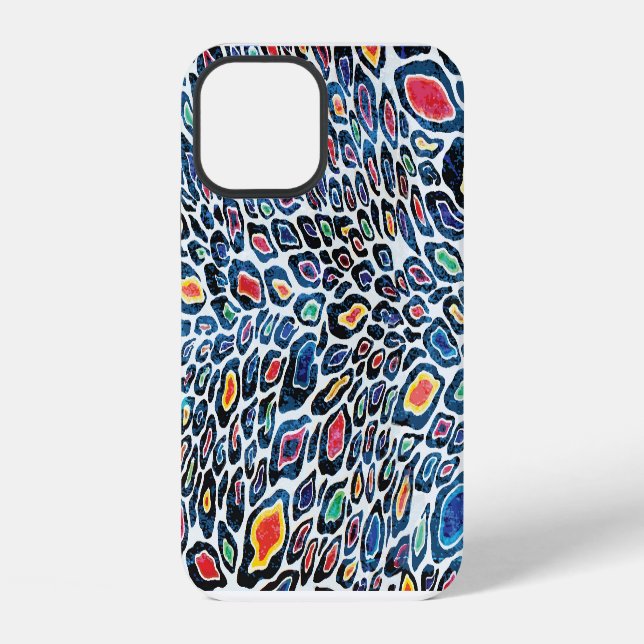 Colourful Leopard: Vibrant Texture Print iPhone Case (Back)