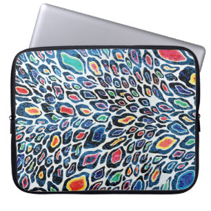 Colourful Leopard: Vibrant Texture Print Laptop Sleeve