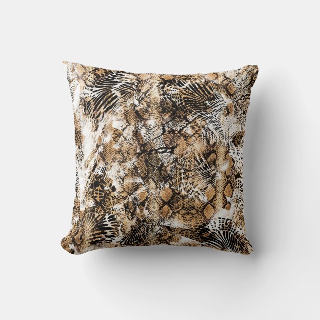 Colourful Leopard Zebra Camouflage Pattern Cushion (Front)