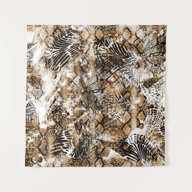 Colourful Leopard Zebra Camouflage Pattern Tapestry (Front)