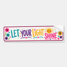Colourful Let Your Light Shine Bumper Sticker