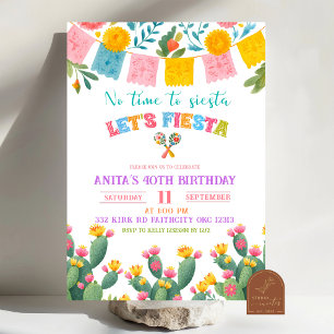 Colourful Let's Fiesta Birthday Invitation