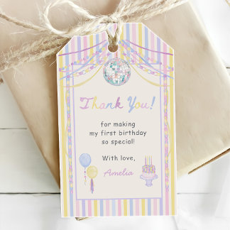 Colourful Lets Party Kids Birthday Party Gift Tags